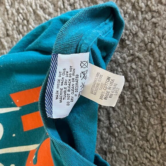 VTG 1995 Miami Dolphins It’s Not Just Football Shirt Nutmeg‎ Lee Mens Size Large - Picture 7 of 9